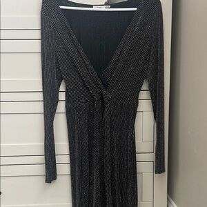 Miami Black and Silver Long Sleeve Dress